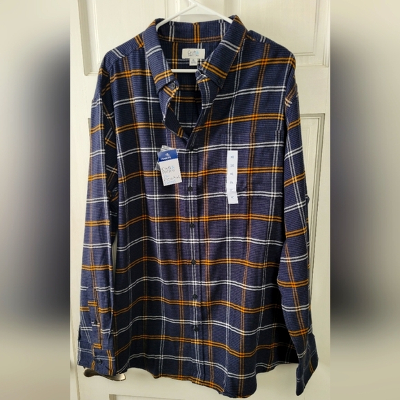 Croft & Barrow Flannel Plaid Extra Soft LS Shirt- Men's Size XXL NWT - Picture 1 of 7